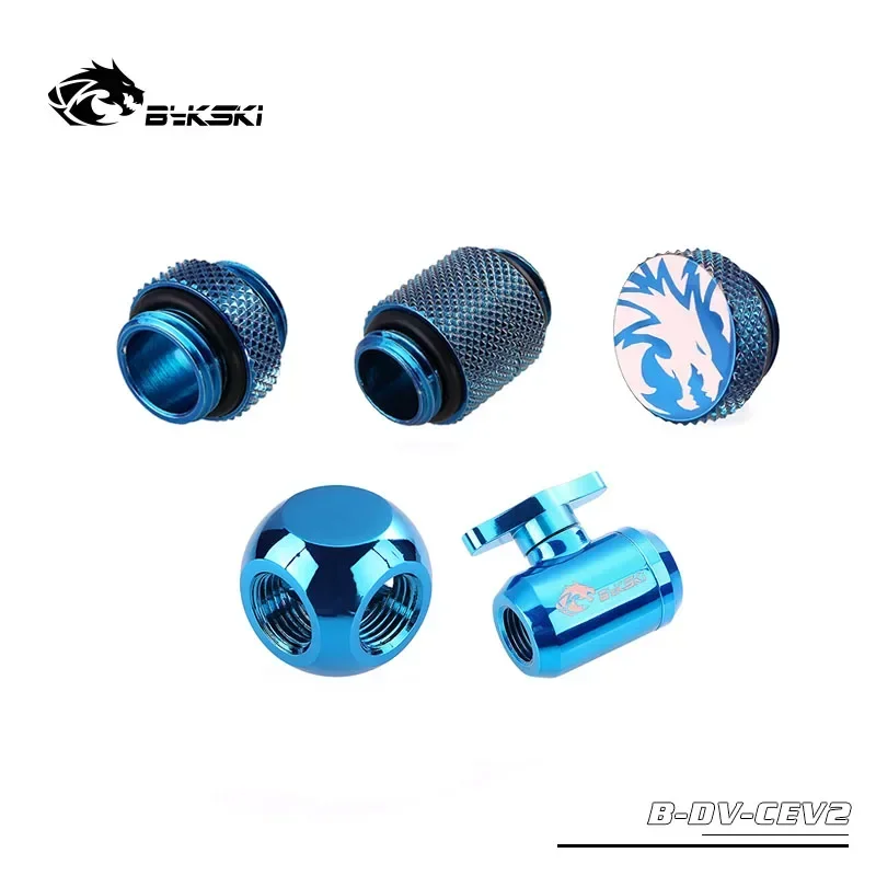 Bykski Water Valve Switch Kit Double Inner G1/4'' Thread Cooler System Connector / Switch + Plug + Male to Male Fitting