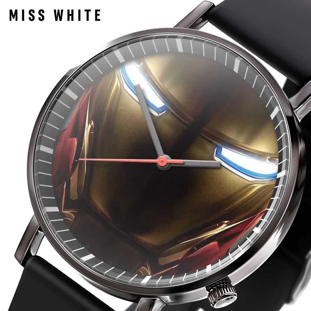 Hot Marvel Wraak Superheld Iron Man Anime Trend Fashion Boy Quartz Horloge Creatief Cadeau Verjaardagscadeau Kan Vrienden Weggeven