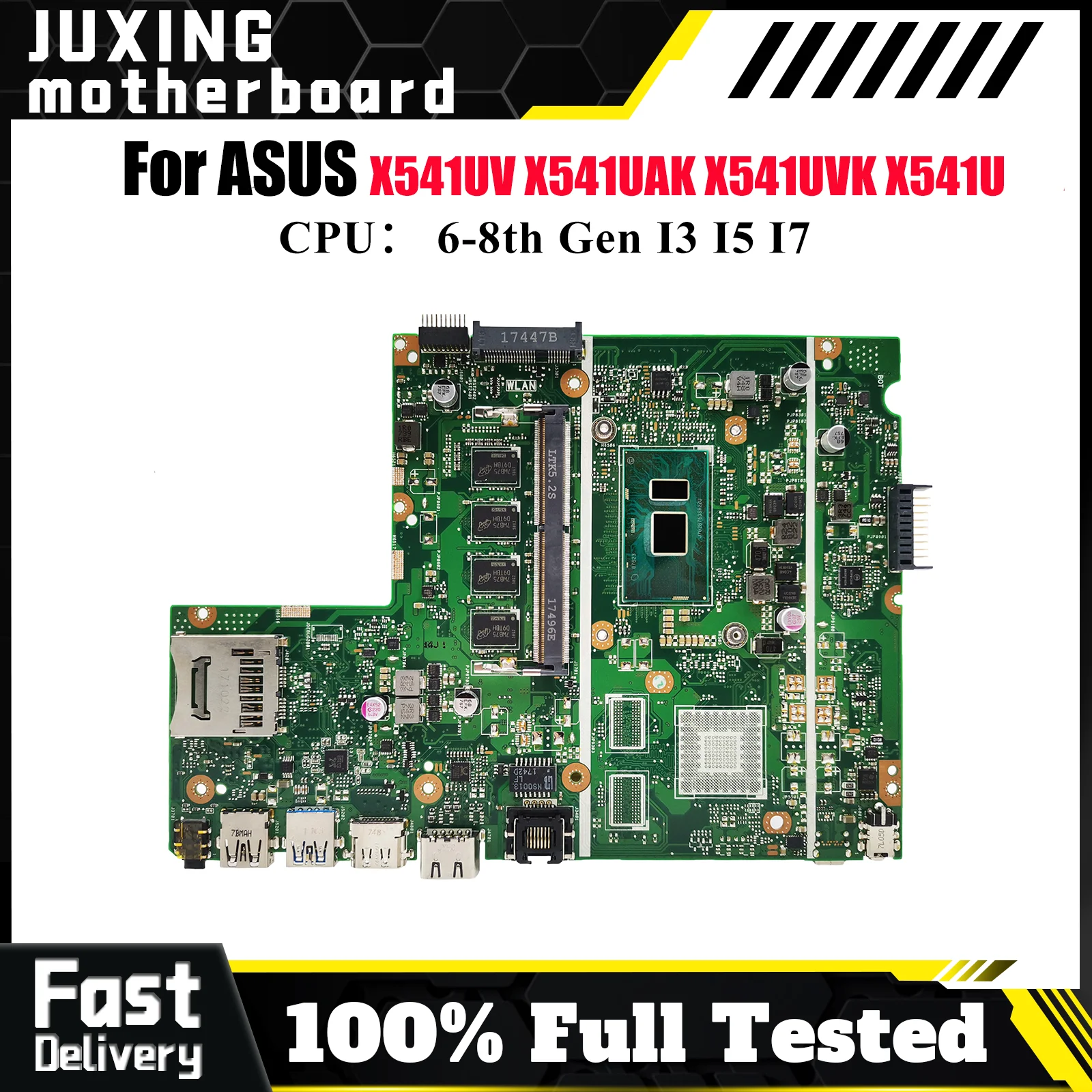 

X541UA Материнская плата для ноутбука ASUS VivoBook X541UVK R541U X541UV X541U F541U A541U X541UAK A541U X541UJ Материнская плата I3 I5 I7 CPU
