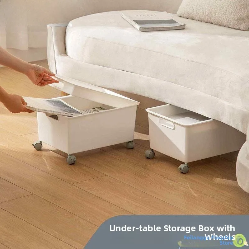 

Коробка для хранения с колесиками для под кроватью, специальный органайзер под диван-кровать, для спальни, бренд Fly Lake Valley
