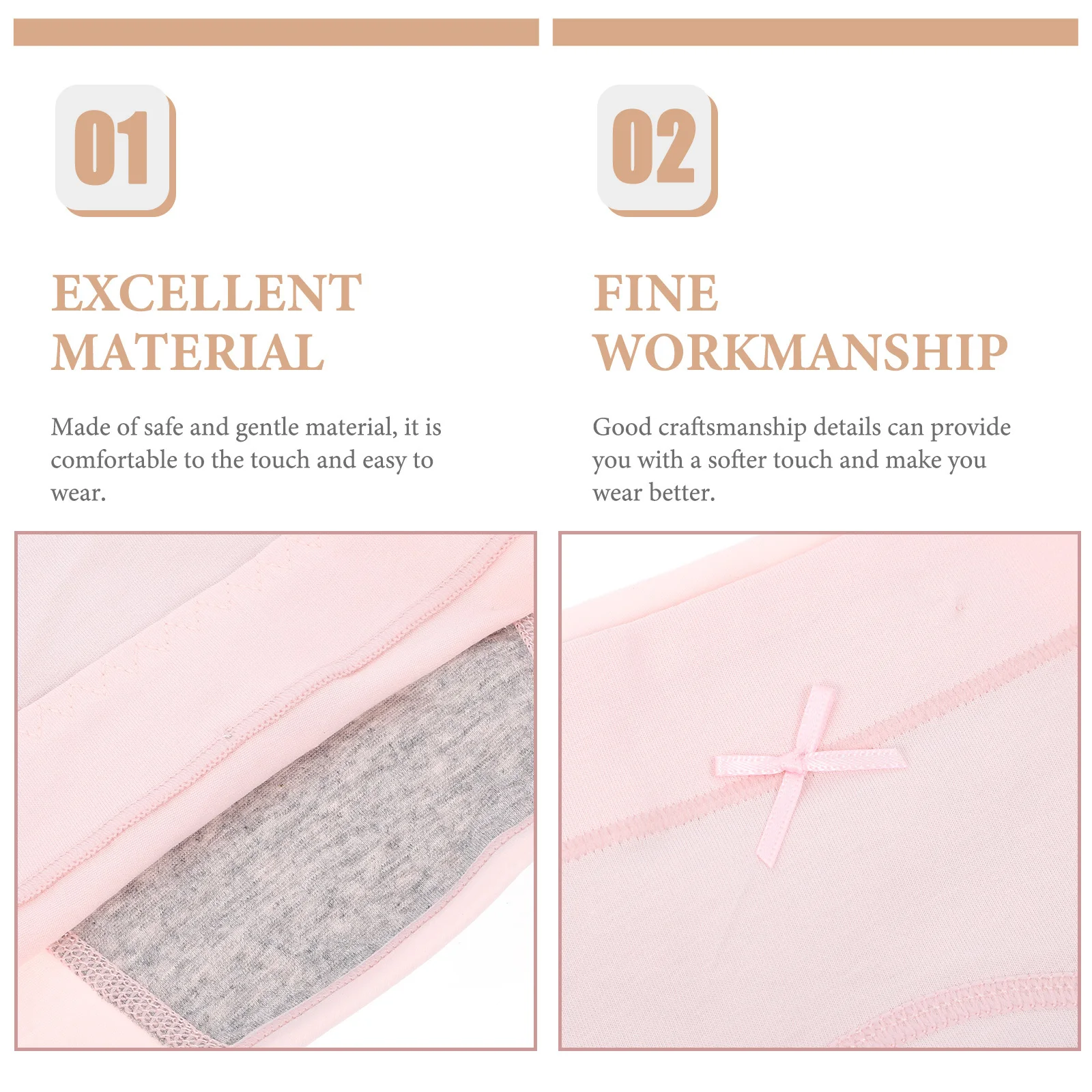 

3Pcs Leak-Proof Menstruation Briefs Wide Design Moisture-Absorbing Breathable Comfortable Cotton Period Pants Middle-Waist Pants