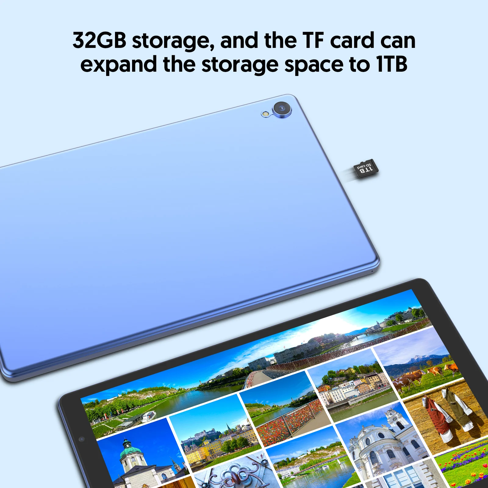 10.1 Inch Android 14 Tablet 4GB RAM (2GB+2GB) 32GB ROM Expandable up to 1TB 1280x800 HD Display 6000mAh Battery A133 Quad-core - view 4