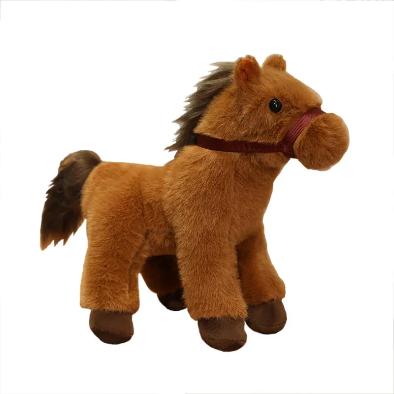 23 cm nieuwe echte leven paard knuffel 3 kleuren knuffeldier super realistische pony knuffels klassieke verjaardagscadeau voor kinderen