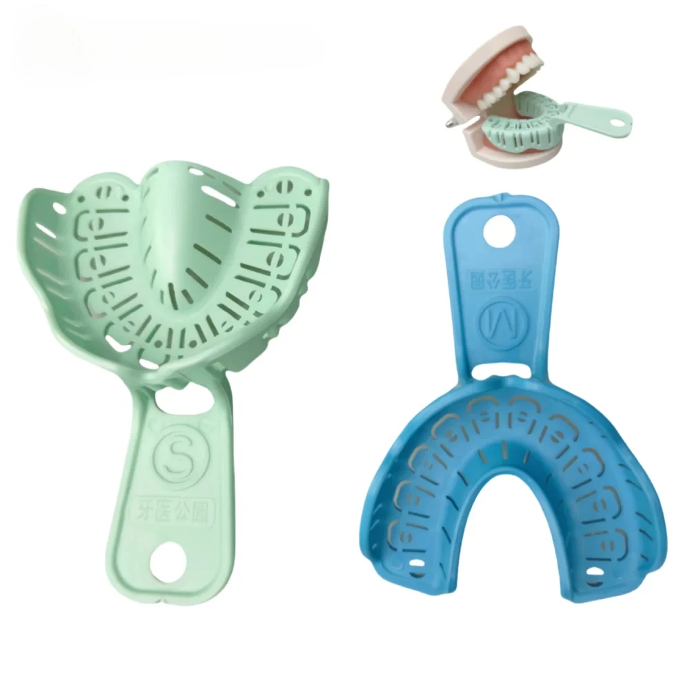 6Pcs/Set Dental Impression Plastic Tray S/M/L Dental Implant Tray Full Mouth Removable Partial Mold Tray Easy To Fold