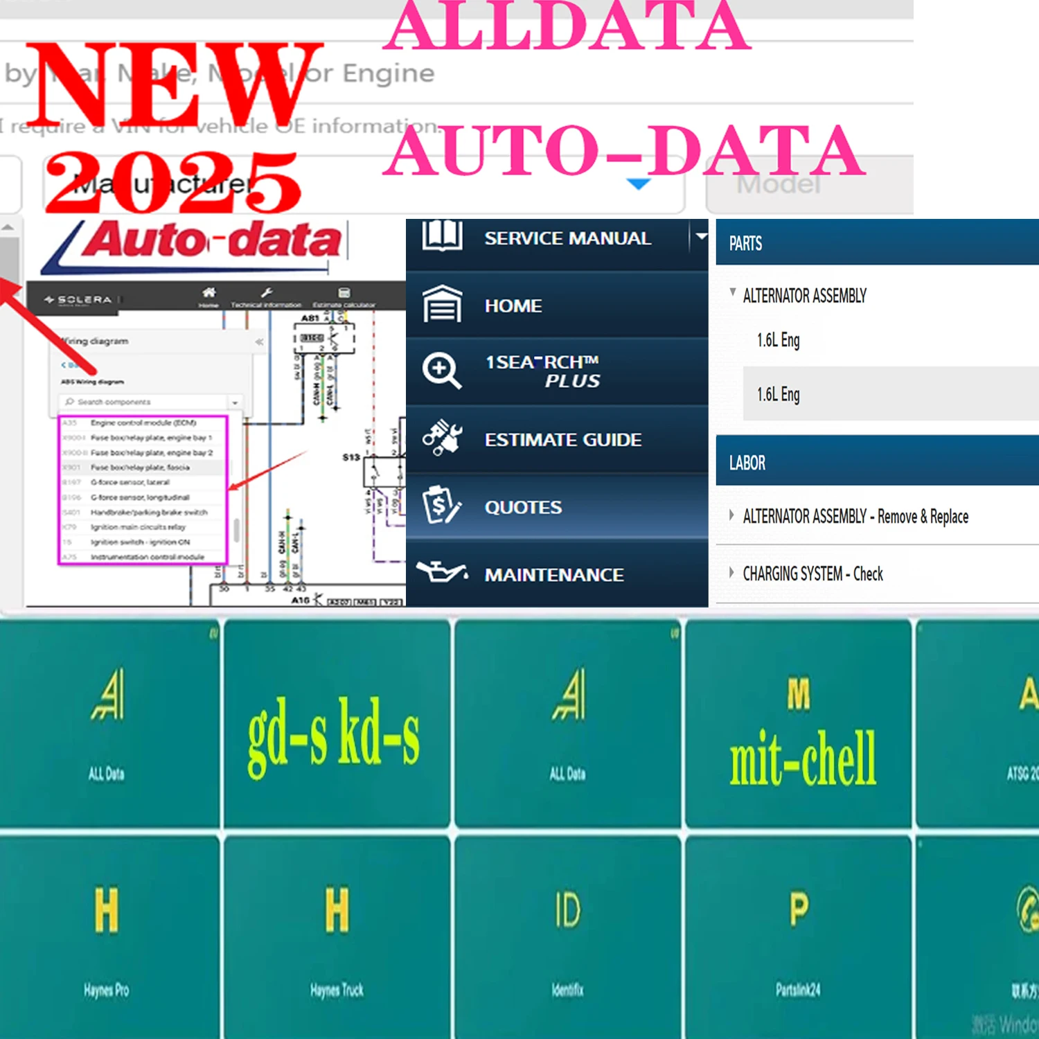 

2025 Online Account for Alldata Auto-data Newest Car Repair Software for Auto Data All Data Hay-nes PRO Support Mobile PC Login