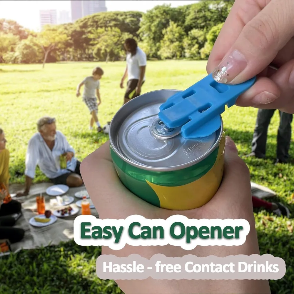 10 Pack Soda Can Opener (5 Sets), Colorful Plastic Beverage Can Tab Lifter, Safe Easy Pull Tab Opener Tool for Beer Coke Soda Pop Cans, Prevent Sharp Metal Cut Hands for Adults Kids Elderly