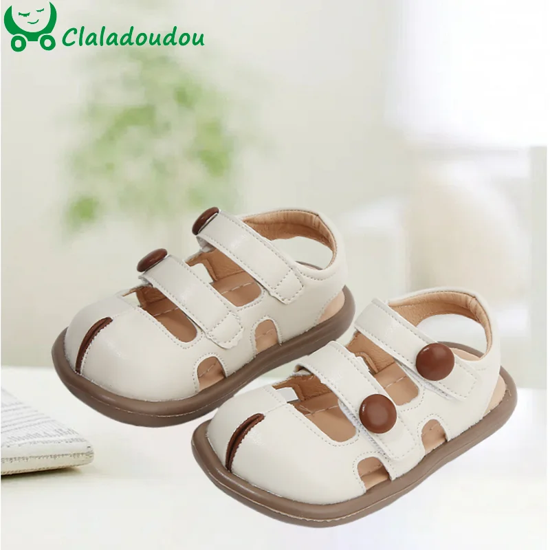 

2024 Brand Summer Baby Summer Shoes Soft Sole Girls Sandals Closed Toe Non-slip Fashion Toddler 0-3years Kids Boys Beach Sandals