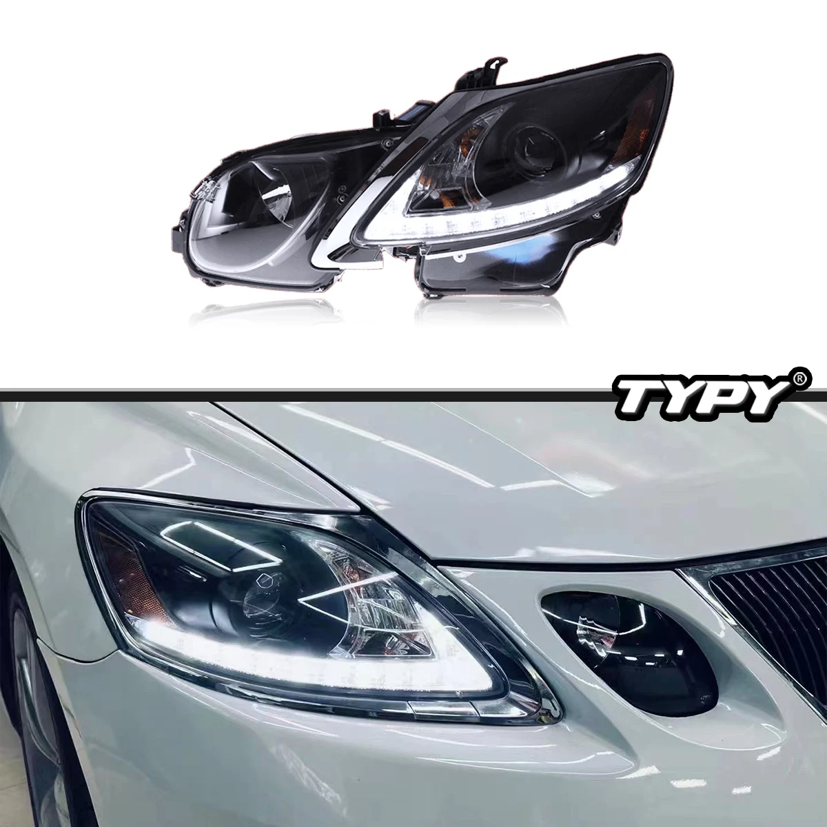 

TYPY Новая светодиодная фара, обновленная, модифицированная для Lexus GS, светодиодная фара 2004-2012, фара с динамическим сигналом, автоаксессуары
