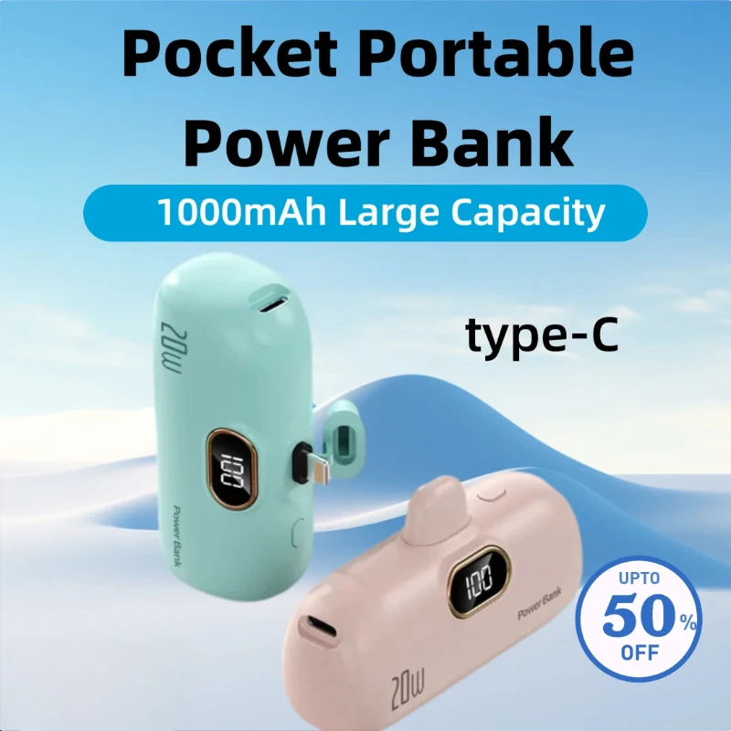 

22.5W Pocket Power Bank Portable Power Bank 1000mAh Portable Large Capacity