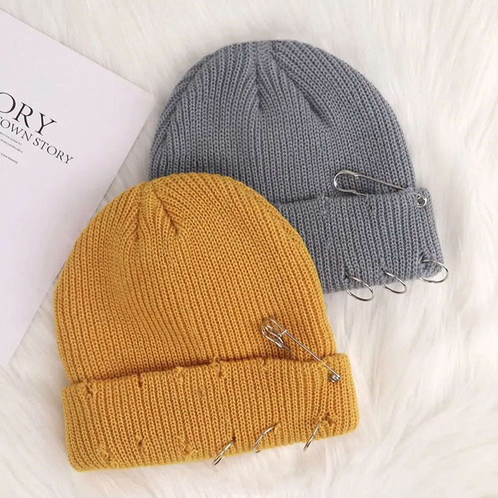 Fashion Winter Warm Knitted Cap Soft Thick Slouchy Bonnet Solid Color Casual Ski Hats for Men Women