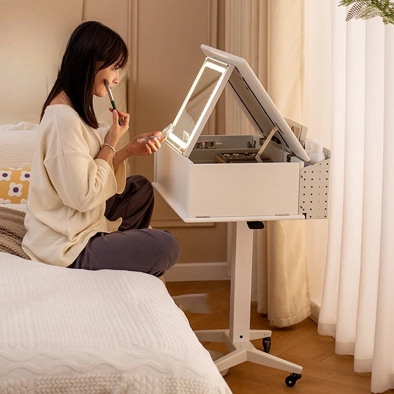 Dresser Bedroom Flip Mobile Panel Small Makeup Table, Storage Cabinet