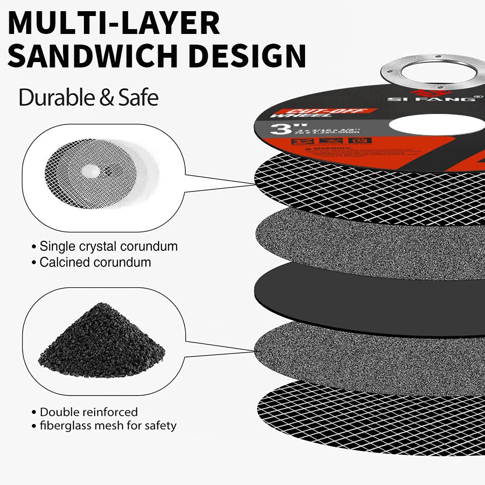5-50 pz 75mm disco da taglio in resina 10mm foro tagliato ruota smerigliatrice angolare disco fetta rinforzato con fibra per metallo acciaio inossidabile