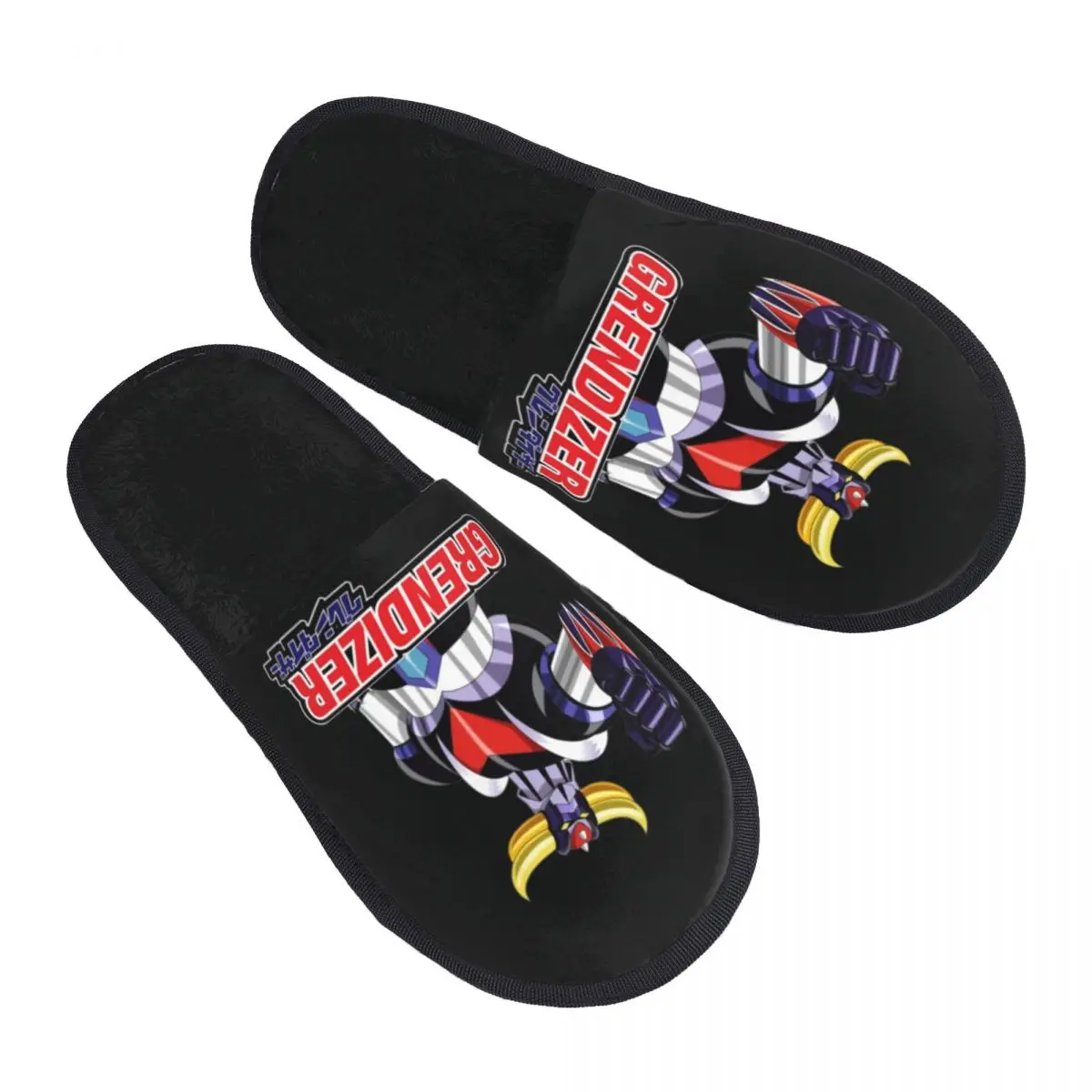 Custom UFO Robot Grendizer Comfort Scuff With Memory Foam Slippers Women Goldrake Goldorak Mecha Anime Bedroom House Shoes