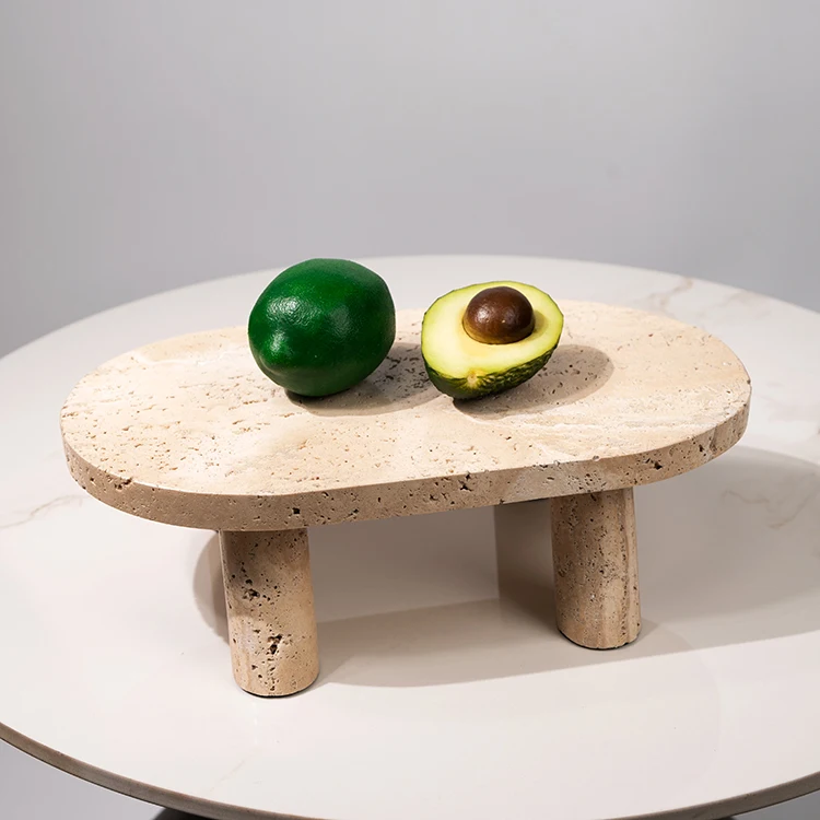 Modern Decoration Home Decoration Luxury Decoration Dried Fruit Tray Beige Marble Tray