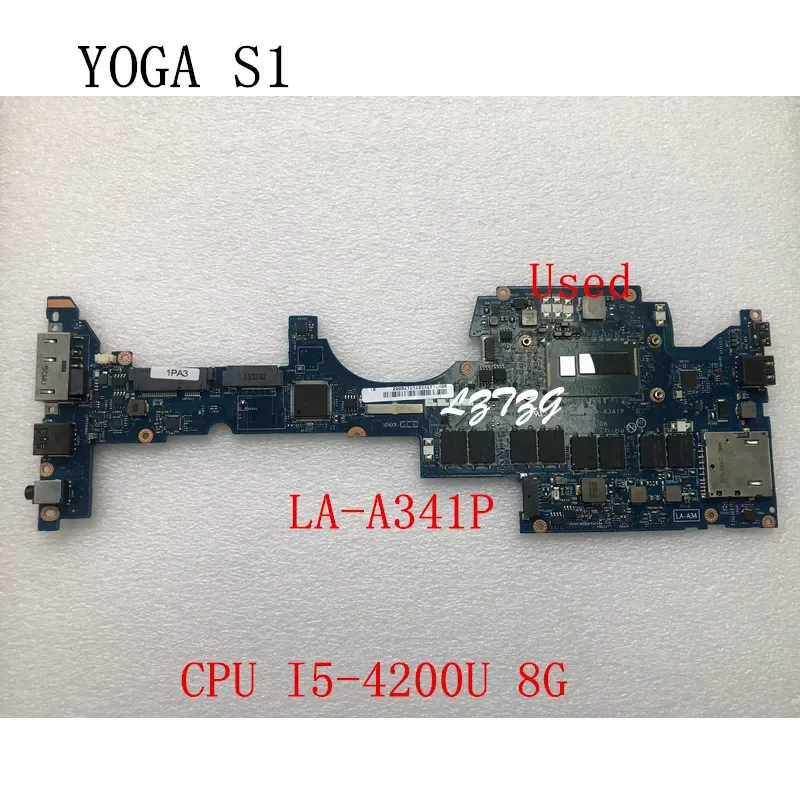 ZIPS1 LA-A341P For Lenovo ThinkPad YOGA S1 Laptop Motherboard mainboard CPU I5-4200U 8G FRU 00HT127 00HT129 04X5235 04X5236