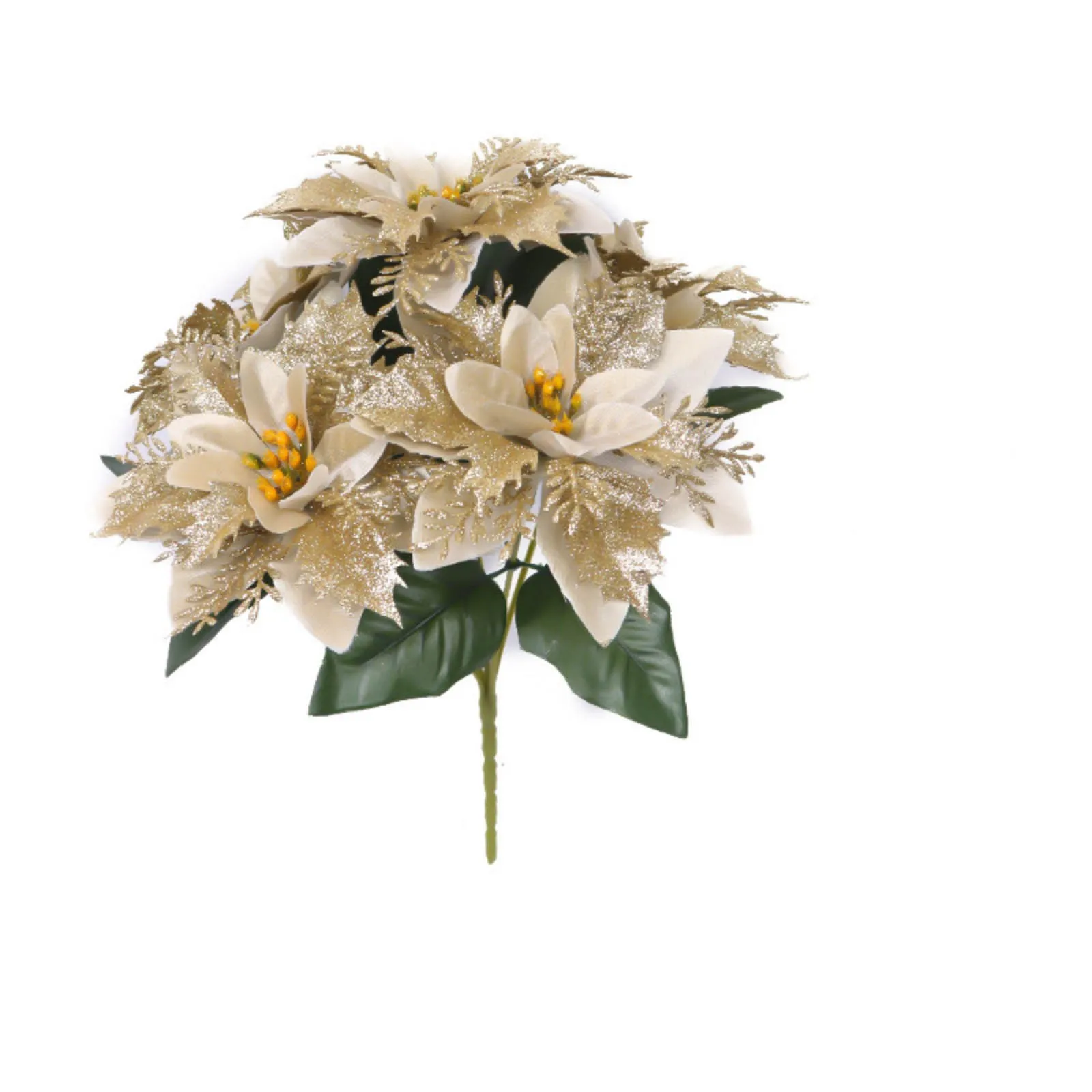 عيد الميلاد باقة البونسيتة الاصطناعية احتفالية أصيص ورد صناعي زخرفة عطلة ديكور داخلي المنزل حفلة عيد الميلاد الديكور #5