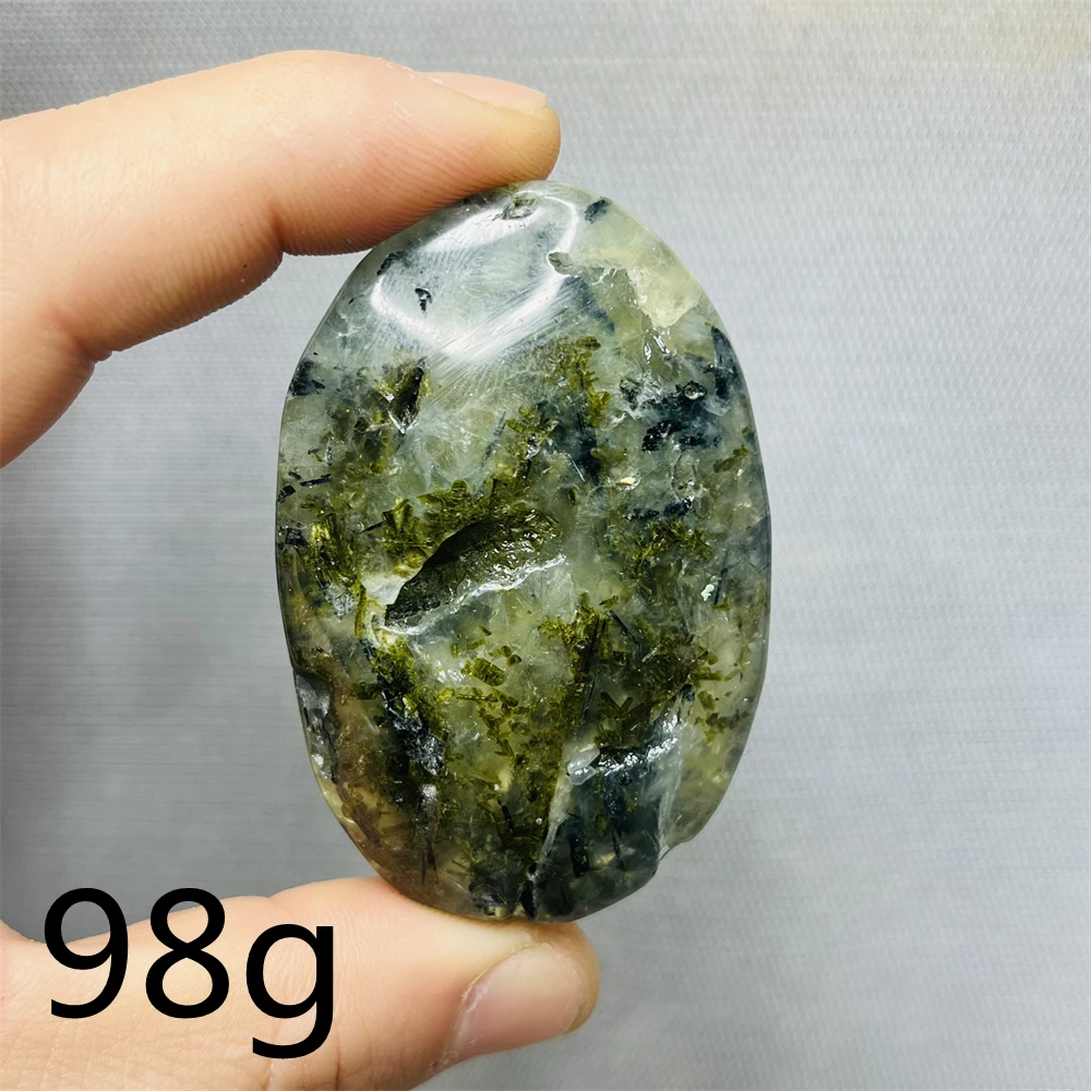 Natural Green Gemstone Grape Agate & Tourmaline Palmstone Geode Crystal Home Room Decorated With Sorcery Altar Stone Healing