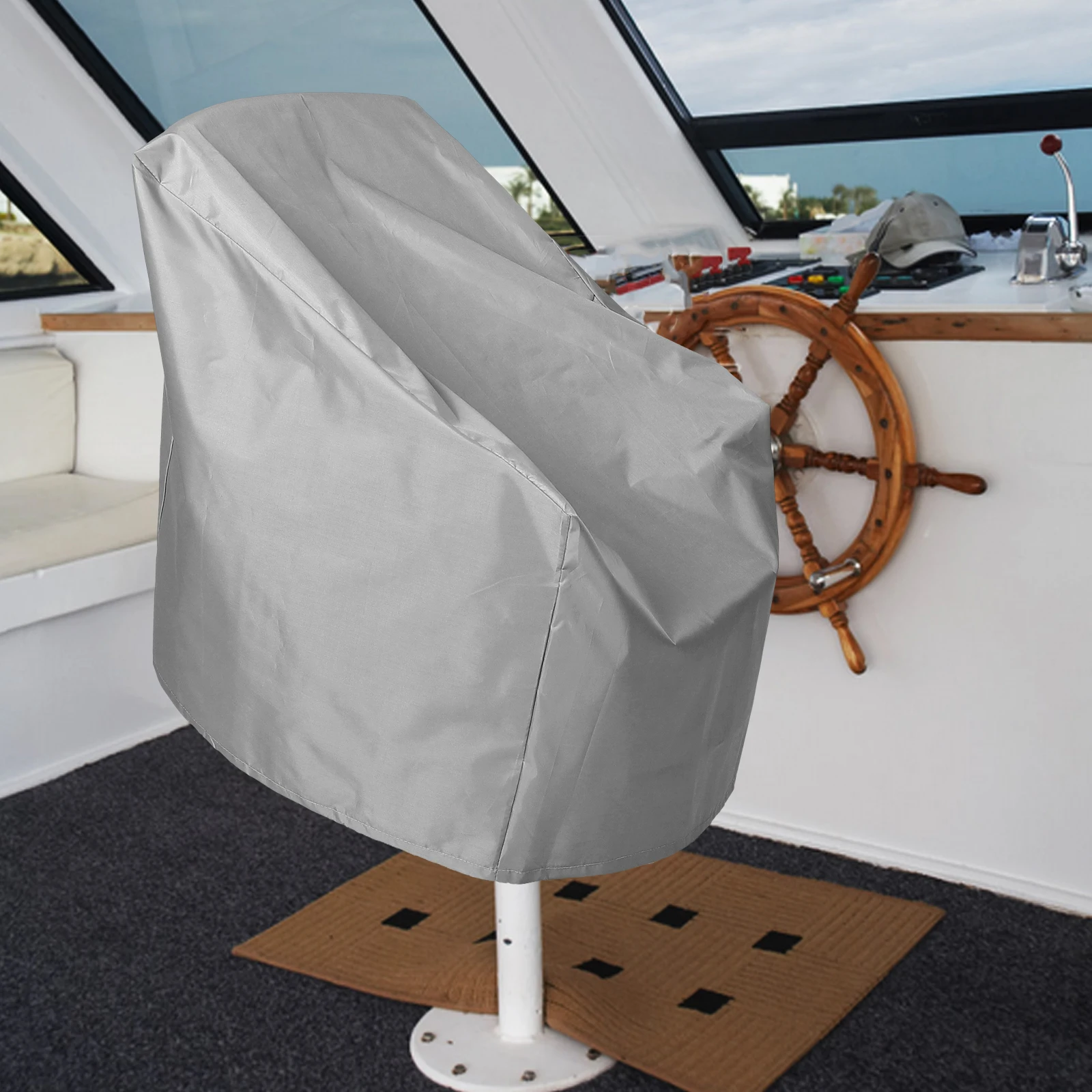 

Waterproof Boat Seat Covers Oxford Fabric Grey Captain Chair Sunscreen Heavy Duty Pontoon Console Outdoor Furniture Accessories