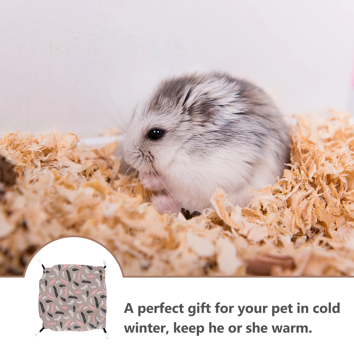 

Warm Pet Hammock Light Brown Cage Hanging Bed Thickened Winter Rabbit Hamster Small Nest House Soft Cozy Swinging Sleeping
