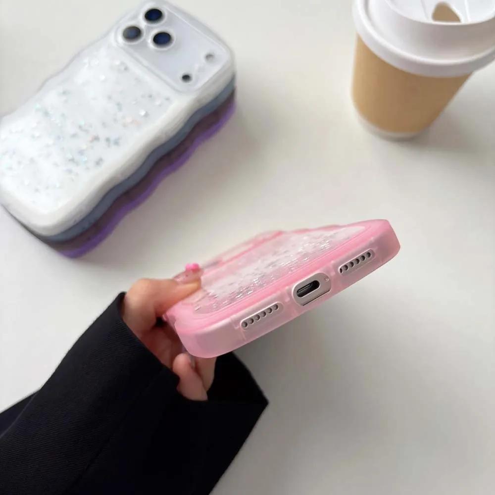 آيفون 17 الهواء 17 برو ماكس 17 برو آيفون 17 حافظة لطيف واضح بالتنقيط الغراء ستار شل مجعد موجة الهجين للصدمات غطاء ناعم Funda #6
