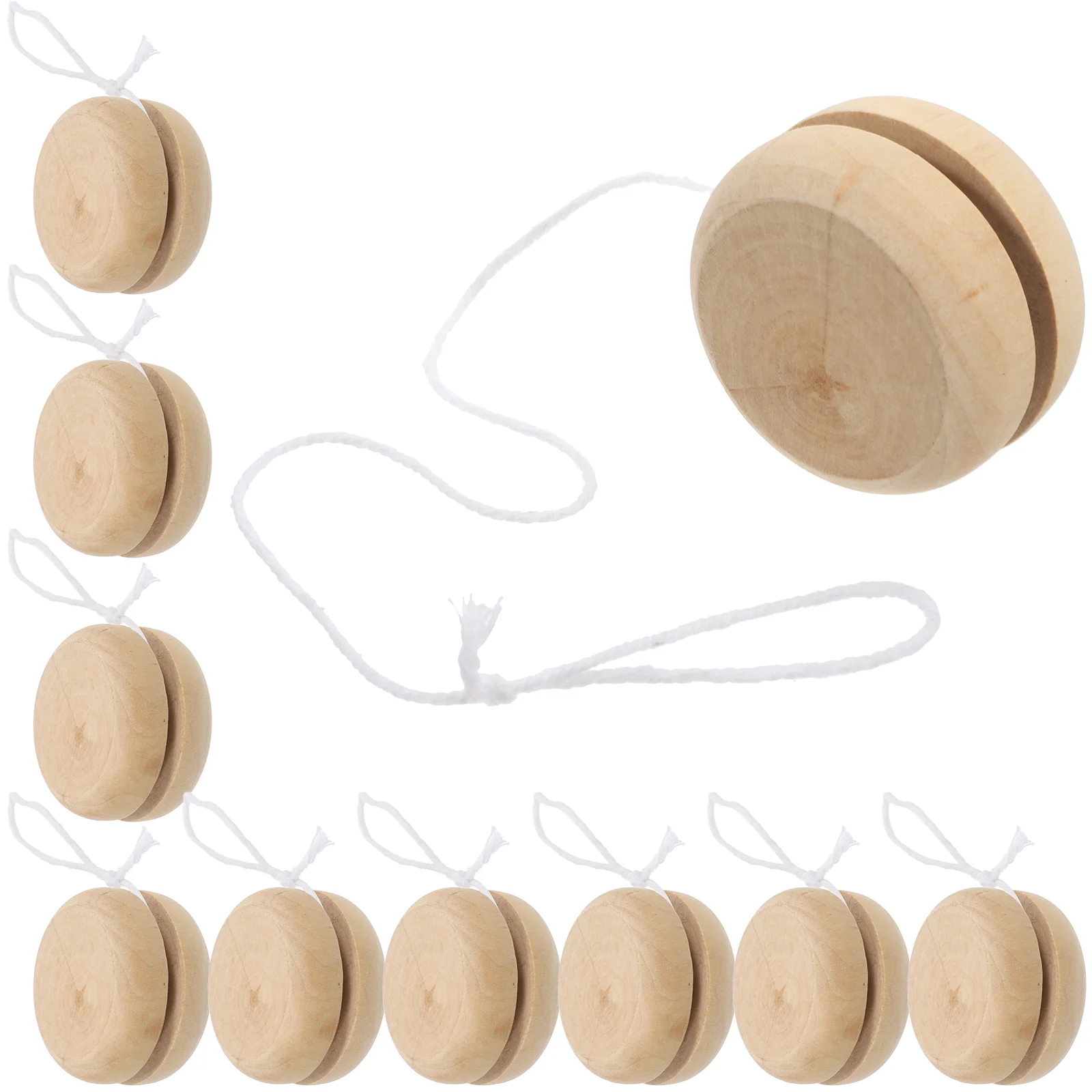 15 Pcs Wooden Yo-yo DIY Children's Graffiti Painted Toy Ornaments (10pcs) Yoyo Bulk for Adults Kids Toys Major