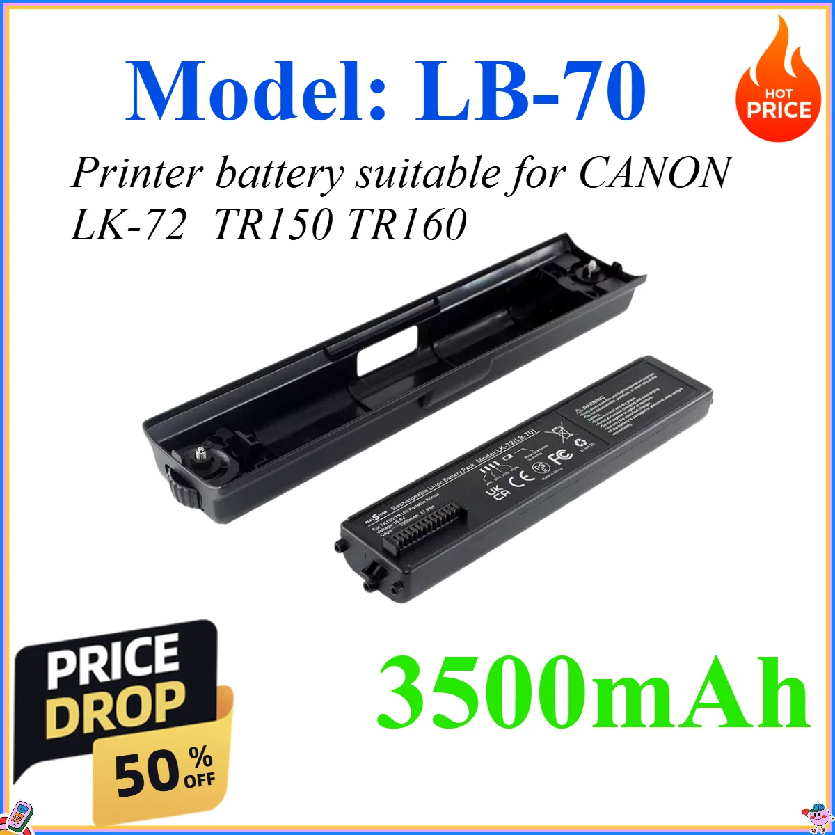 

3500mAh Printer battery suitable for CANON LK-72 LB-70 TR150 TR160