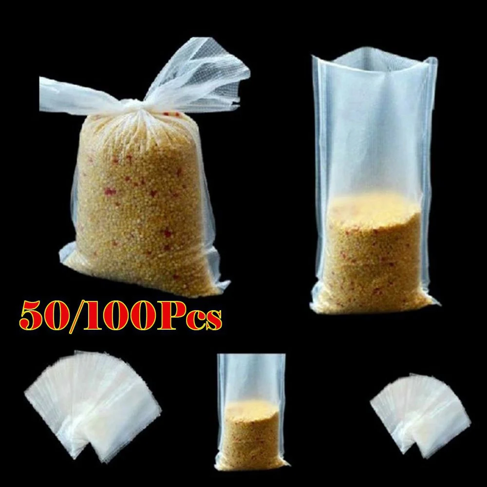 FLYSAND PVA Bags Available Carp Fishing Tackle PVA Bags Mesh For Carp Coarse Boilie Pellet Bait 7*14cm For Bait Throwing 50Pcs image 5