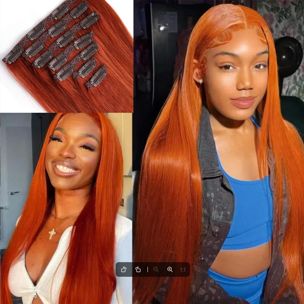 Extensões de cabelo liso, com - Seamless Clip In Hair Extensions Human Hair avaliação e preço