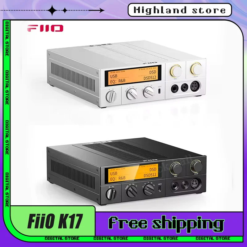 FiiO K17 DSD Decoding Desktop HIFI Hi-Res Decoder Power all-in-one Headphones Amplifier AK4191+AK4499EX*2 DAC Chips Customized