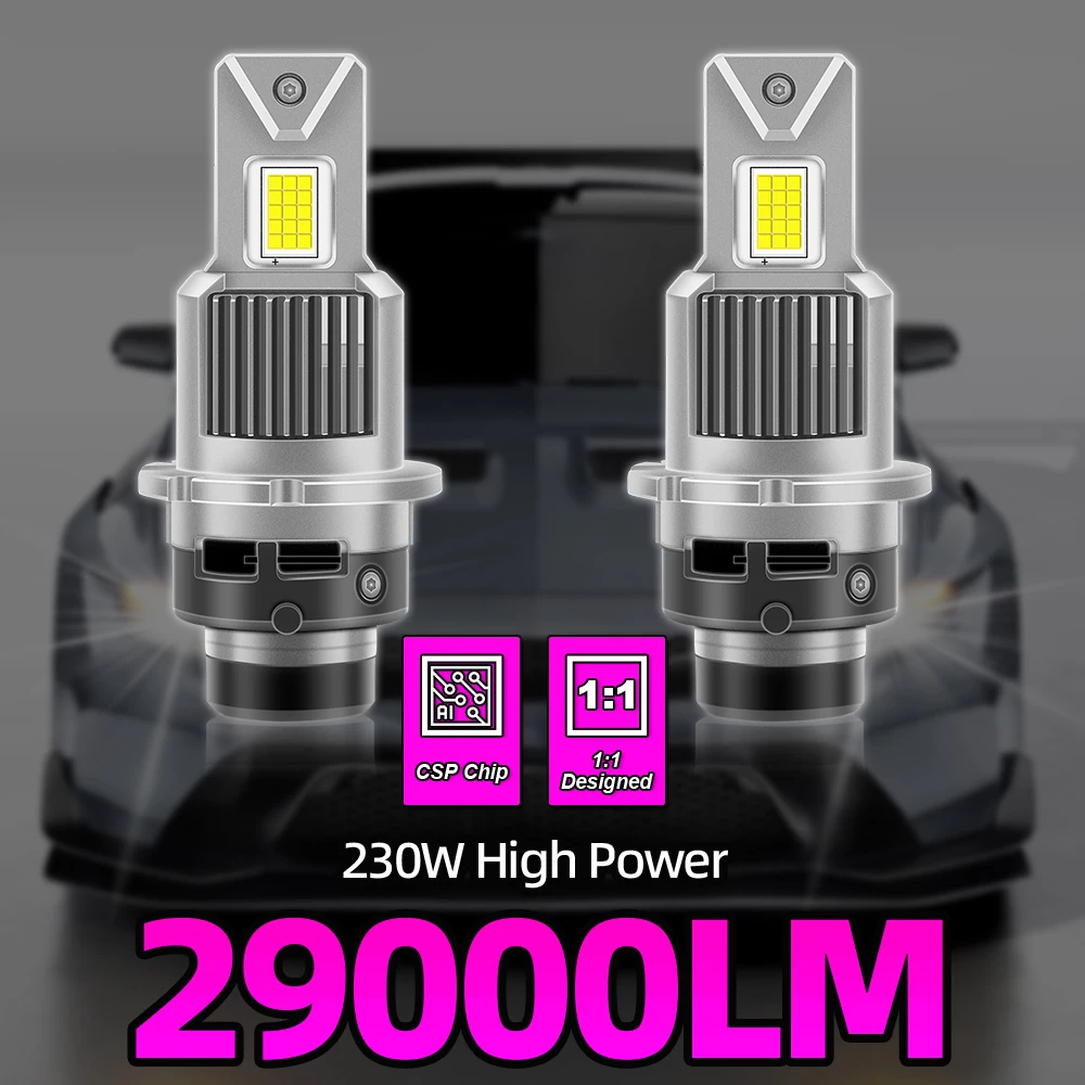 

2PCS Canbus Car LED Headlight 29000LM D2S D4S D2R D4R HID Xenon Headlamps Bulbs 6500K White Turbo Car Lamps 12V Plug&Play