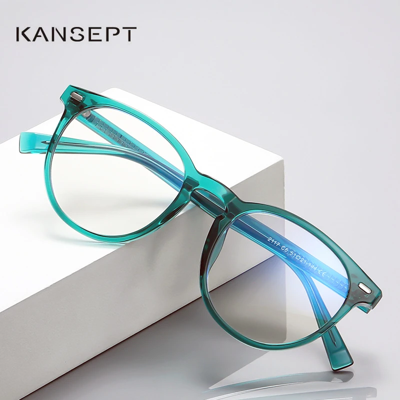 

KANSEPT Unisex Retro Round Myopia Prescription Reading Glasses Women Anti Blue Light Blocking Optical Eyeglasses Men's glasses