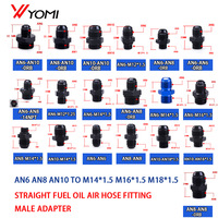 Universal AN6 AN8 AN10 To AN To M14/M16/M18x1.5 Thread Straight Fuel Oil Air Hose Fitting Male Adapter Car Auto Accessories