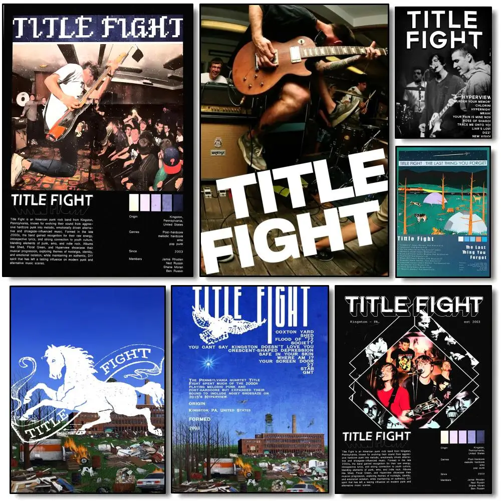 Hot Popular Punk T-Title Fight Poster Modern Minimalist Wall Art Prints for Bedroom Living Room Home Decor Interior Gift