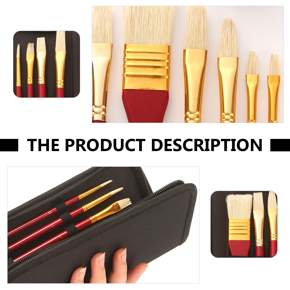 Oil Brush Board Set Bristle Brushes Water Watercolor Paintbrushes Natural Student