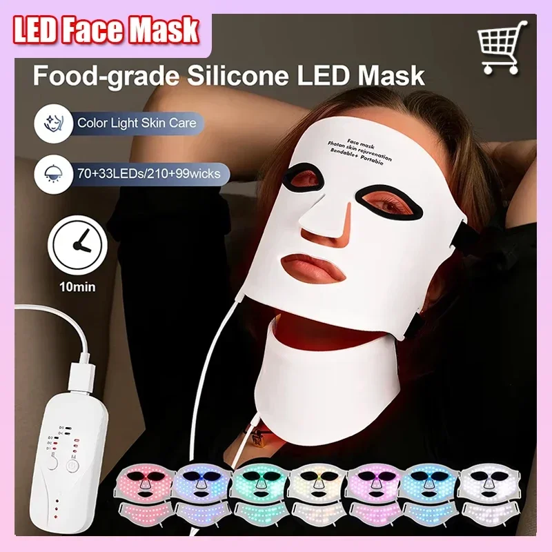 silicone-led-mask-face-with-neck-7-colors-led-photon-red-light-infrared-therapy-flexible-facial-mask-repair-skin-wireless-use