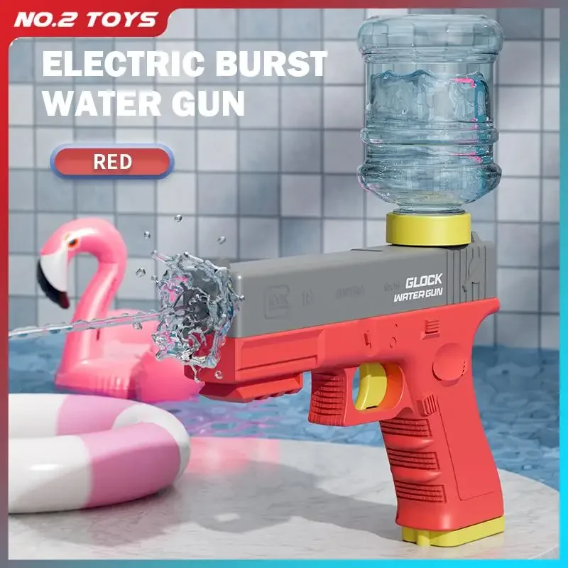 مسدس مياه كهربائي مع مسدس شحن زجاجة مسدس مياه أوتوماتيكي مسدس عالي الضغط لعبة أطفال خارجية للحفلات على الشاطئ لعبة معركة #1
