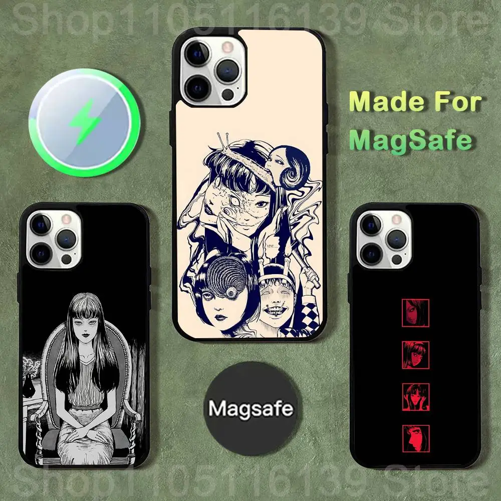 

Phone Case For iPhone 17,16,15,14,13,12,11,Pro,Max,Plus,Mini,SE4,E Comics J-Junji Ito T-Tomie Magnetic Magsafe Wireless Charging