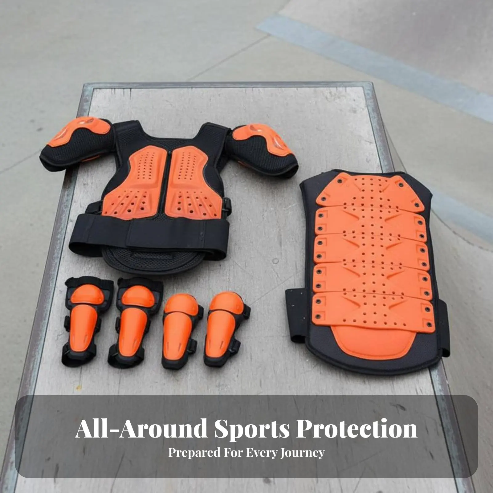 Picture 4: Chest Protector Knee Elbow Guards Suit Shock Resistant Young Motorcycle Kids Safety Riding Jacket Adjustable Fit