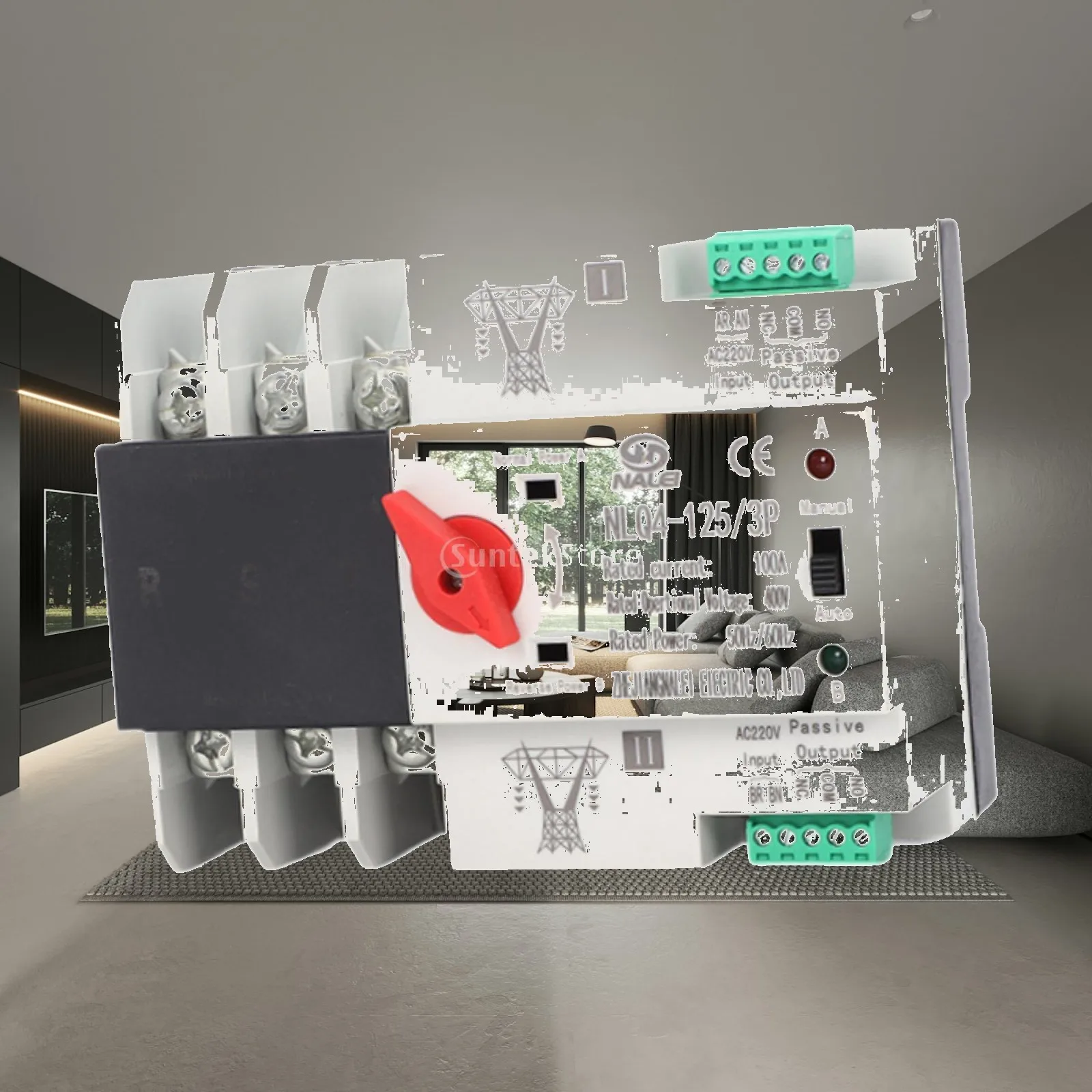 100A Reliable Self Protection Premium Flame Retardant Shell Easily Install Double Power Automatic Transfer Switch Fast Switching