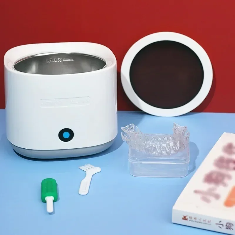 Portable 220v Retainer Toothbrush Cleaner Ultrasonic Cleaner Transparent Invisible Corrector Cleaner Box Portable
