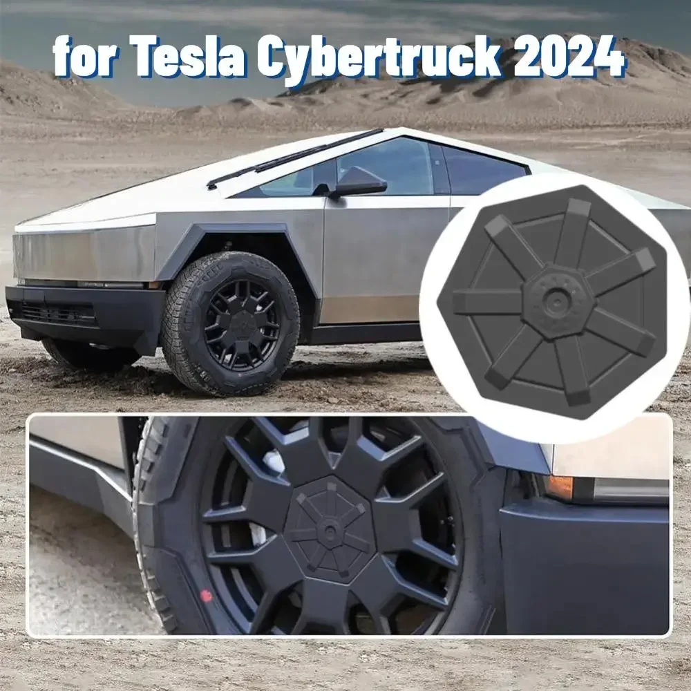 

4PCS Full Coverage Wheel Center Caps For Tesla Cybertruck 2024 Accessories Hub Cover Center Cover Decoration For Tesla