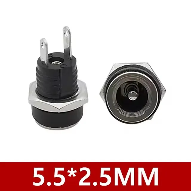 10/50 Stück DC022B 5,5 x 2,1 mm DC-Stromanschluss, 3,5 x 1,3 mm DC-Buchse, Einbaubuchse, Steckeradapter 5,5 x 2,5 mm, 2-polig