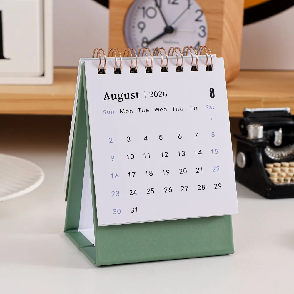 2027 Small Desk Calendar Minimalist Solid-Color Morandi Calendar for Desktop Notes Reminders Student Office Mini Calendar