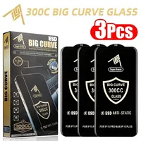 300CC Big Curve Tempered Glass For iPhone 15 13 11 12 14 Pro Max ESD Anti-Static Screen Protector For iPhone 16 15 Plus X XR XS