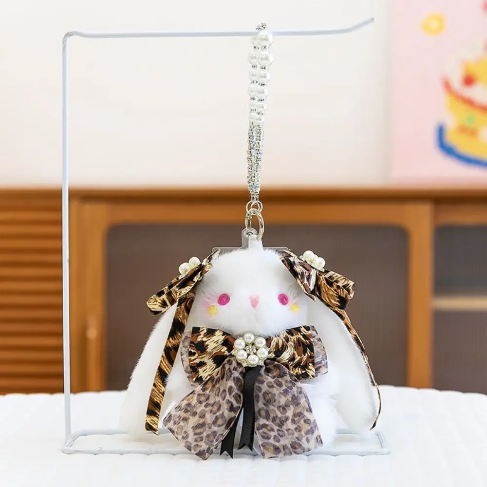 Prinzessin Perlenkleid Plüsch Kaninchen Schlüsselanhänger Cartoon Weiche Kaninchen Puppe Schlüsselanhänger Gefüllte Kawaii Hängende Ohr Kaninchen Anhänger