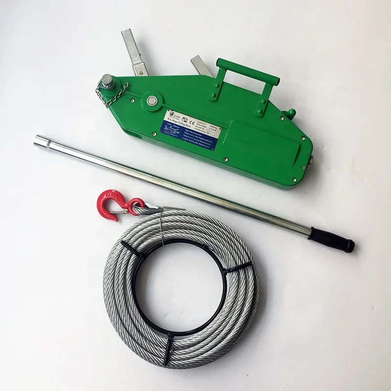 Aluminium Wire Rope pulling Hoist manufactory OEM rope pulley hoist 0.8ton 1.6ton 3.2ton 5.4ton  hand rope pulley hoist