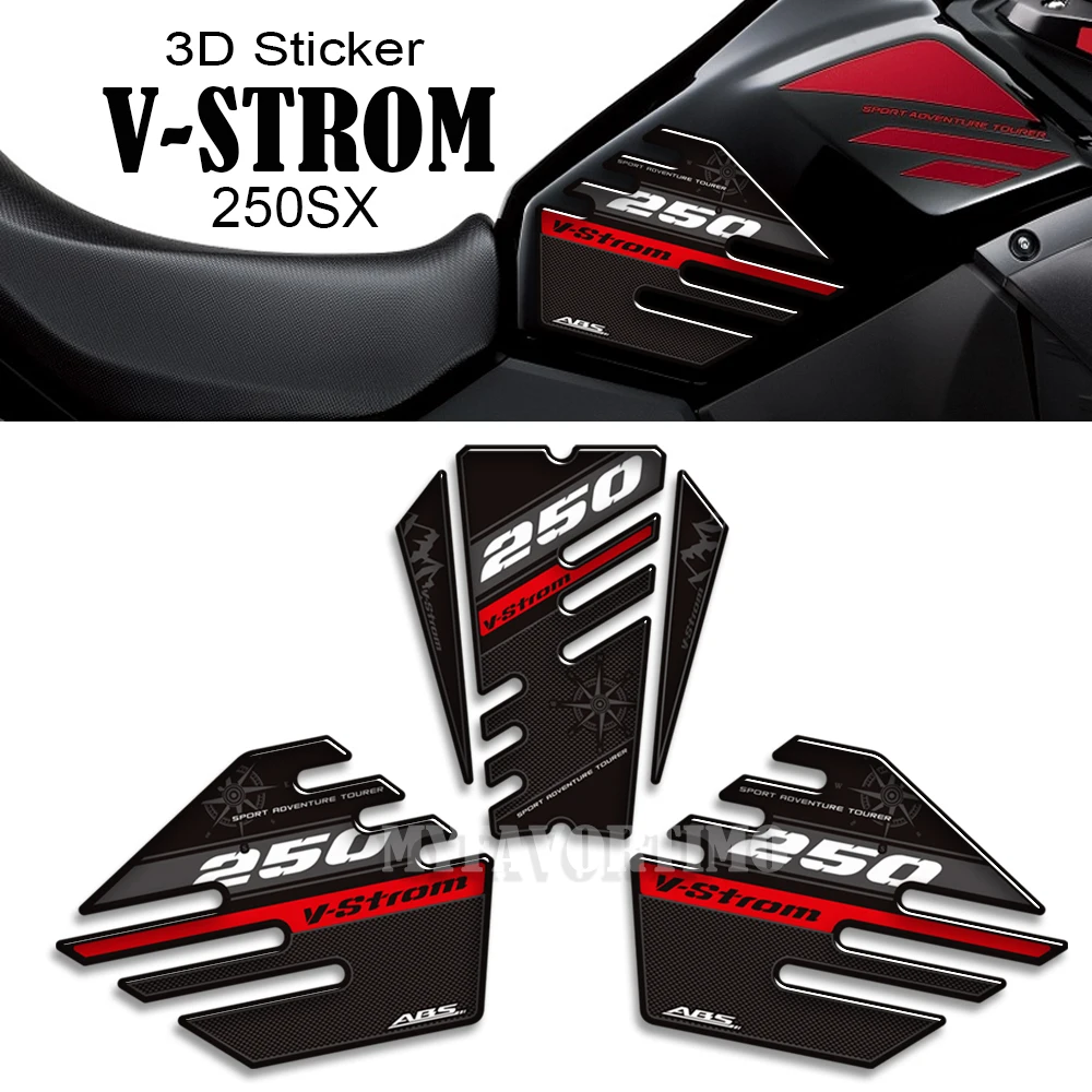 

3D Stickers For Suzuki VSTROM V STROM DL 250 SX 250SX Adventure Gas Fuel Oil Tank Pad Protection Decals