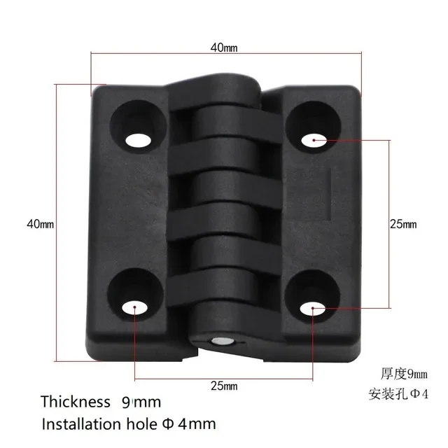 Petites charnières noires de 40x30mm, 10 pièces, Mini roulement de porte en plastique, armoire à bout, tiroir, boîte à bijoux, charnière ABS pour