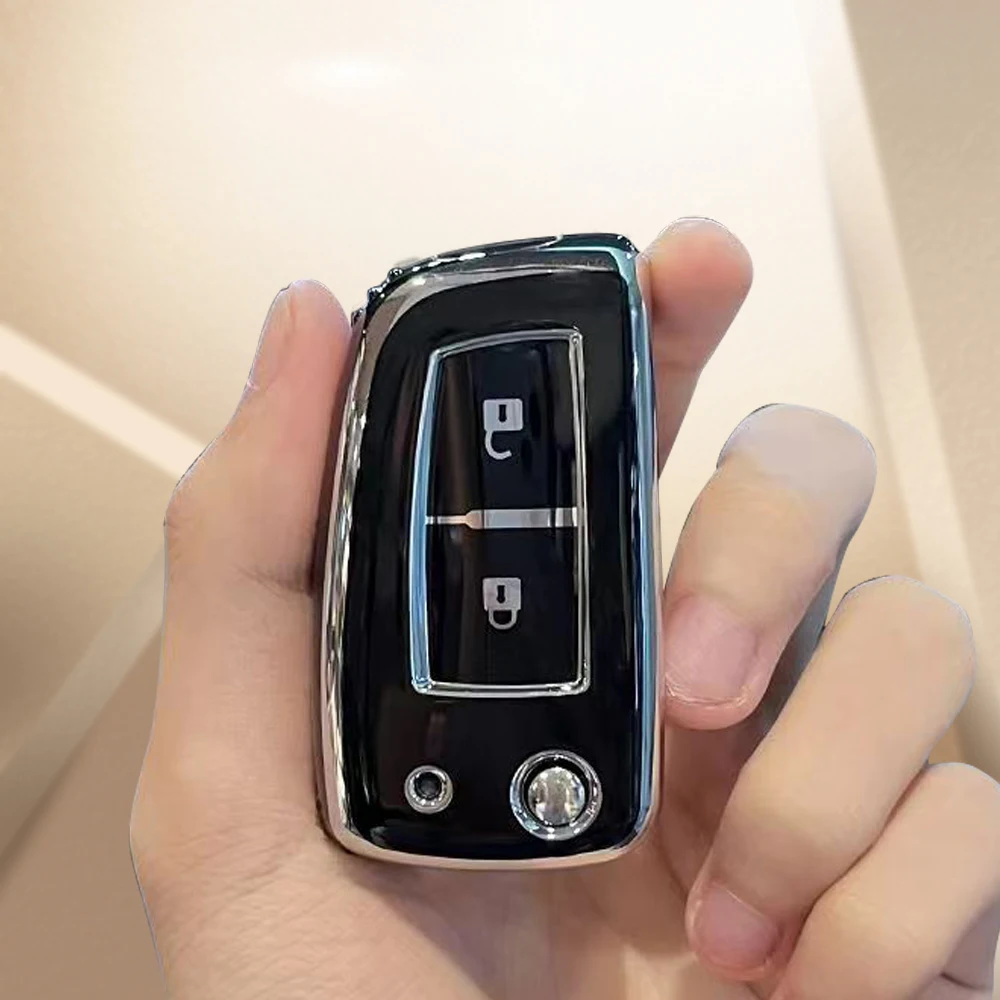TPU Car Flip Key Case Cover Shell Key Fob Cover For Nissan Rogue Rogue Select Rogue Sport Sylphy Pulsar Sentra Flip Folding