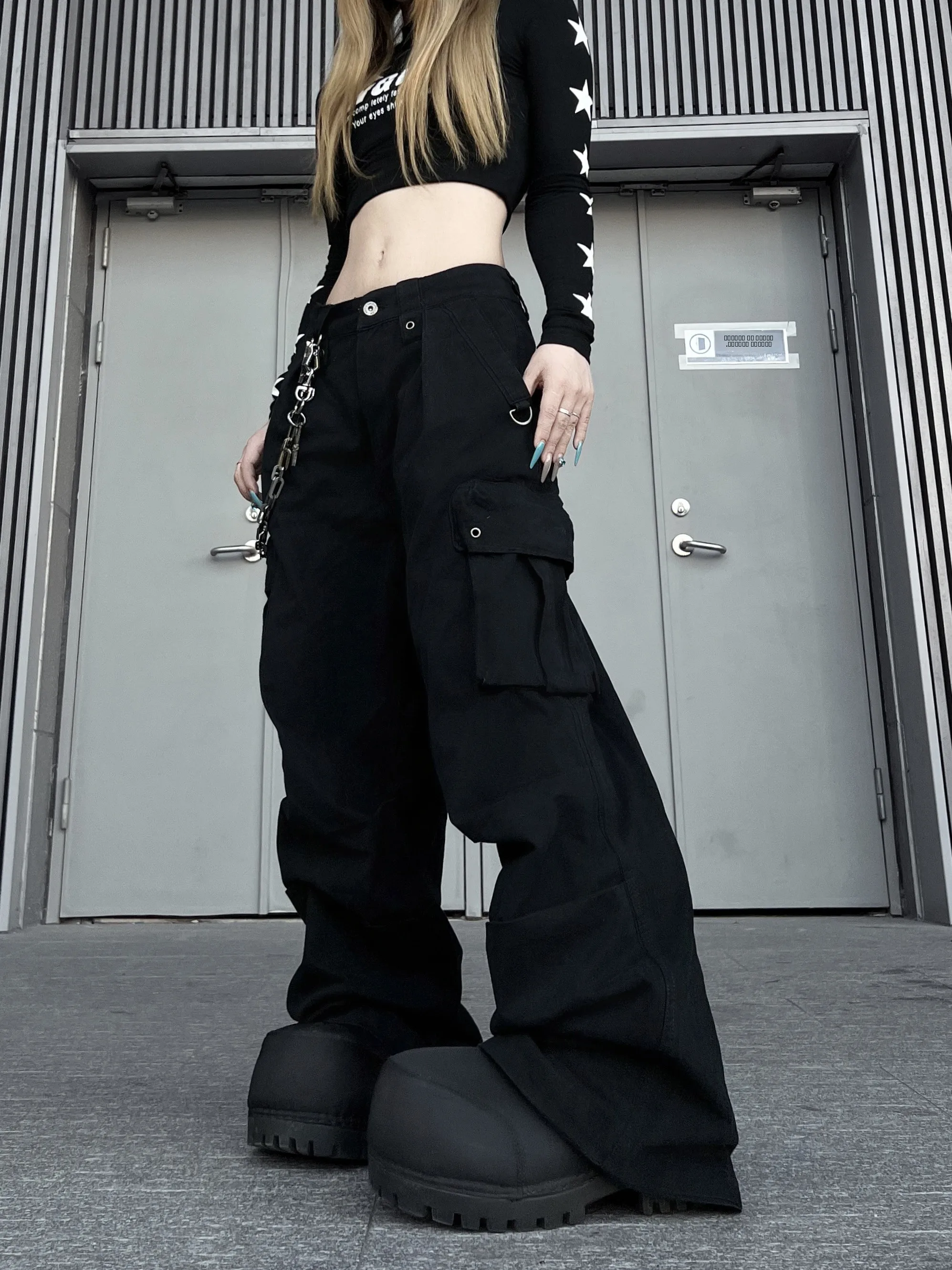 

Американские брюки-карго в стиле парашютиста, свободные, широкие, повседневные, с множеством карманов, для мужчин